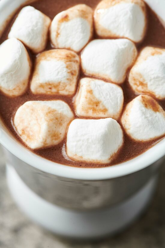 Marshmallows floating in Hot Chocolate.