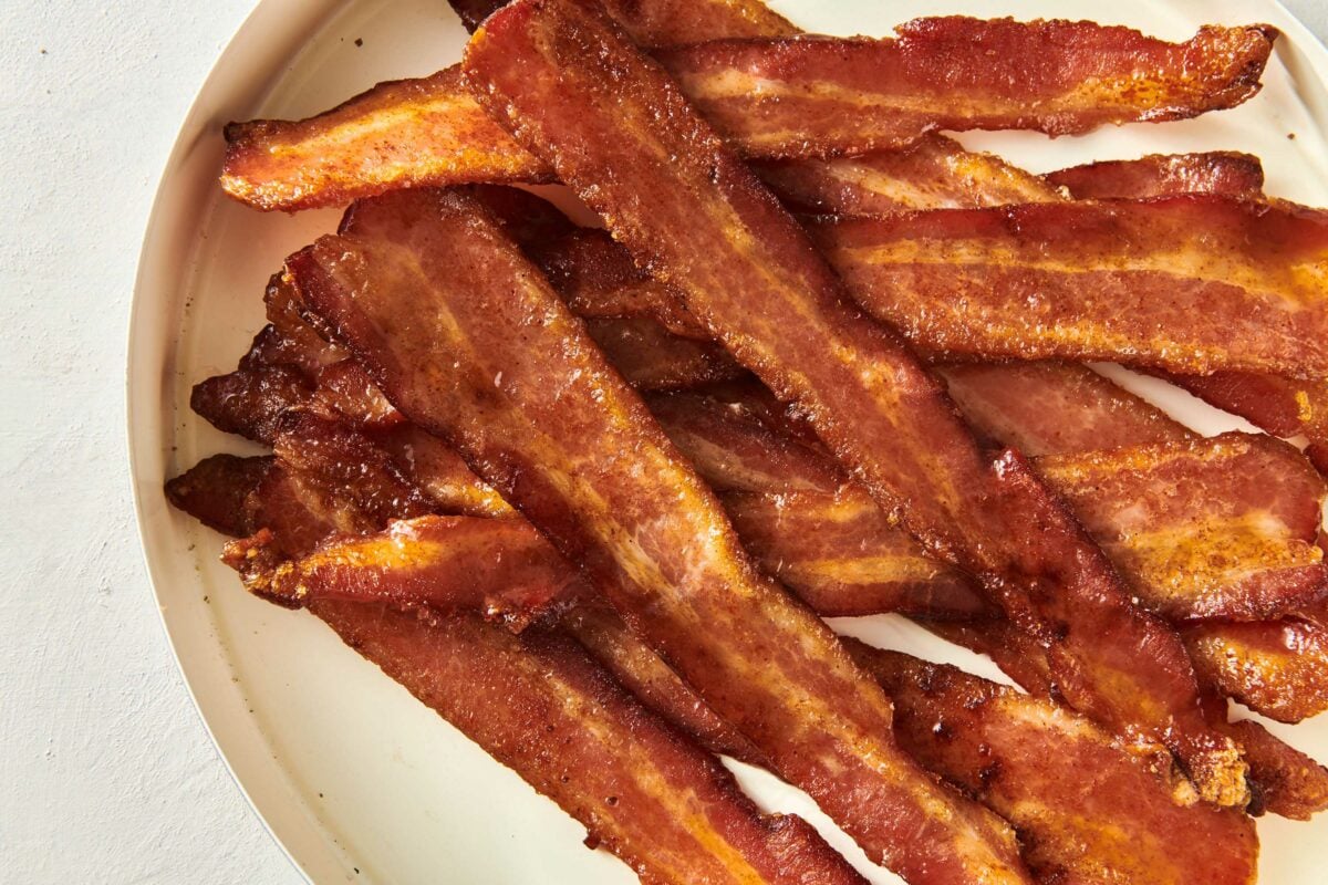 Candied Bacon on a plate.