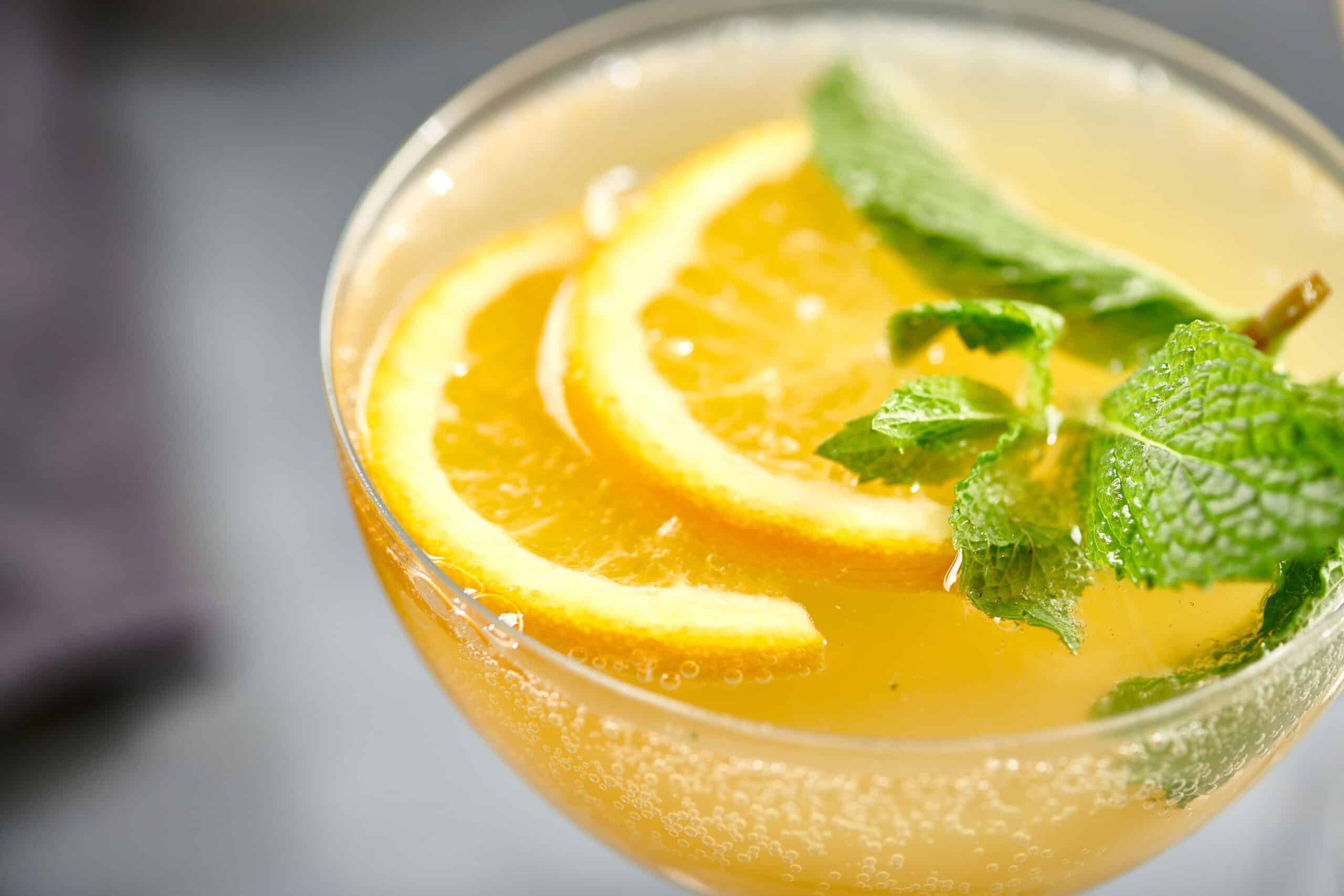 Close up of Orange Champagne Mule