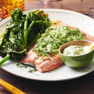Sheet Pan Salmon and Broccoli Rabe