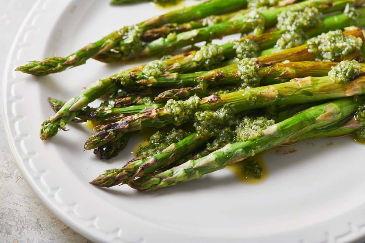 Asparagus with Scallion Chimichurri Sauce