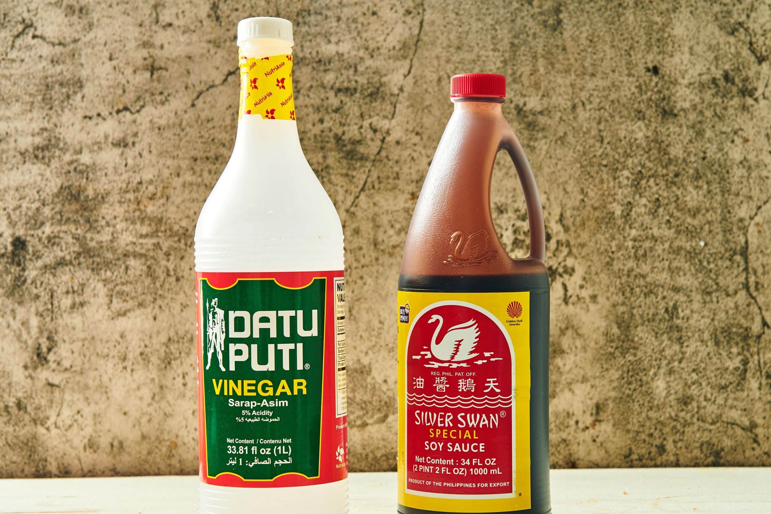 Big jugs of Filipino Vinegar and Soy Sauce