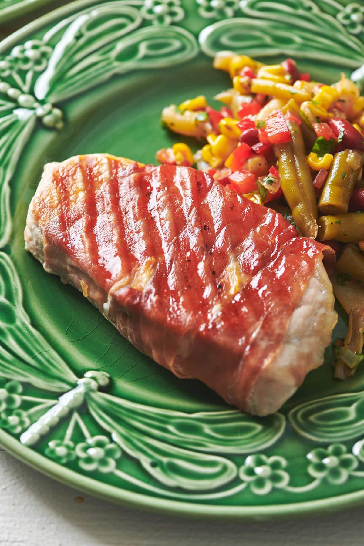 Grilled Prosciutto Wrapped Pork Chops 