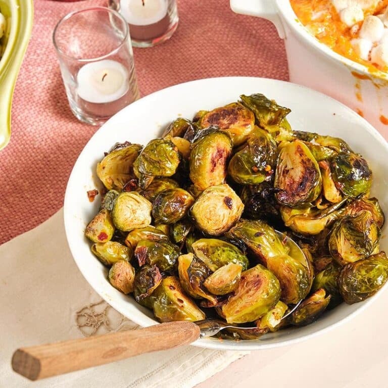 Chili Crunch Brussels Sprouts — The Mom 100