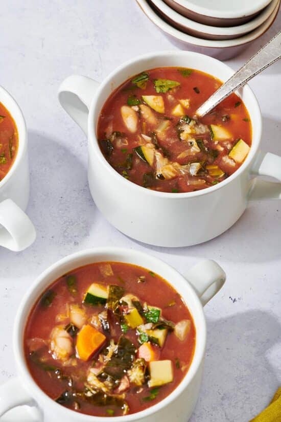 Bowls of Minestrone Soup