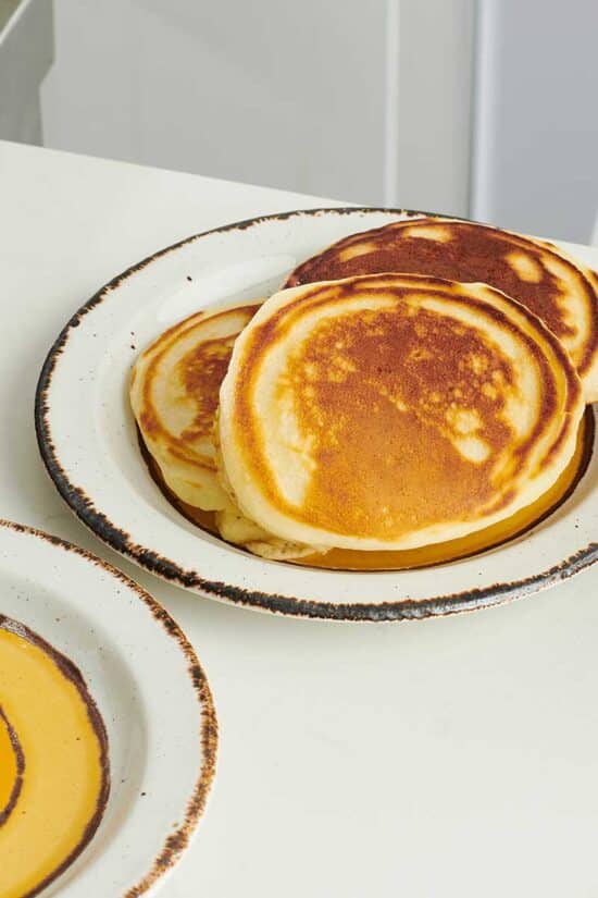 Homemade pancakes on plate