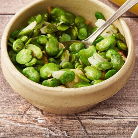 Bowl of Sauteed Fava Beans