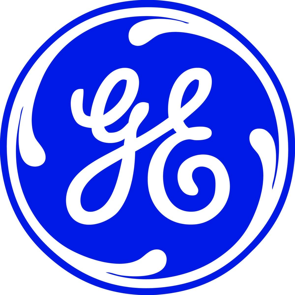 Blue General Electric logo.