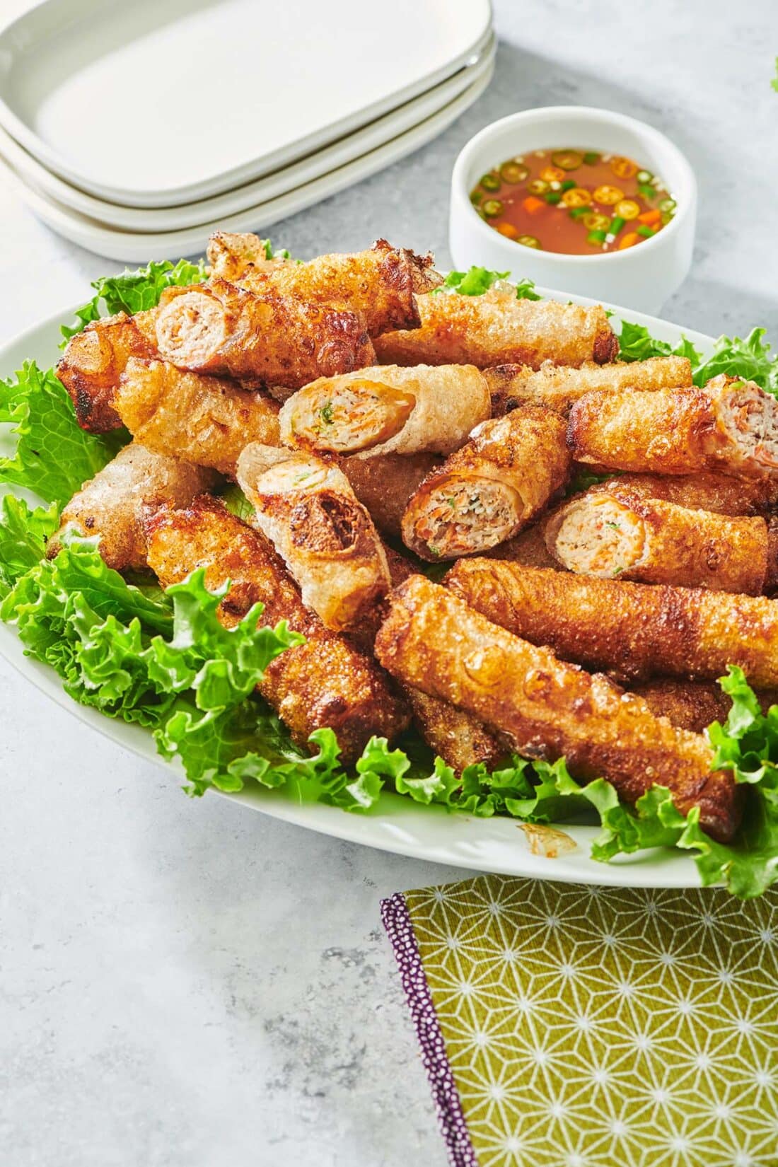 Vietnamese Fried Spring Rolls (Chả Giò) with Dipping Sauce Recipe — The ...